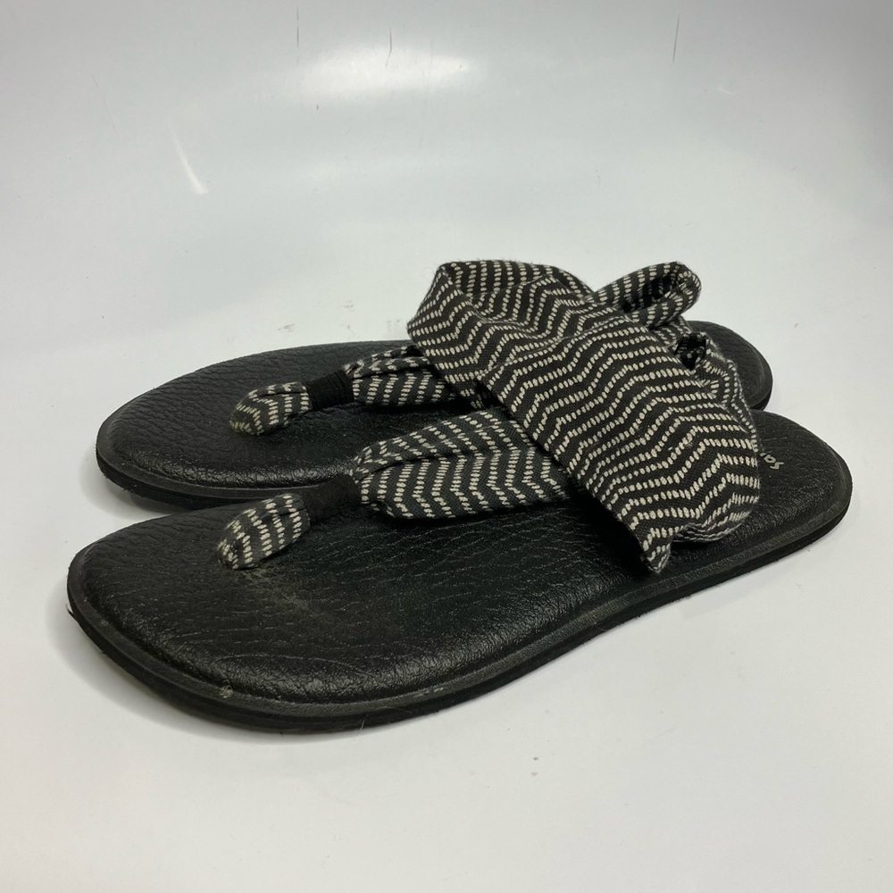 Sanuk yoga mat‎ sling sandals gray & cream size 9